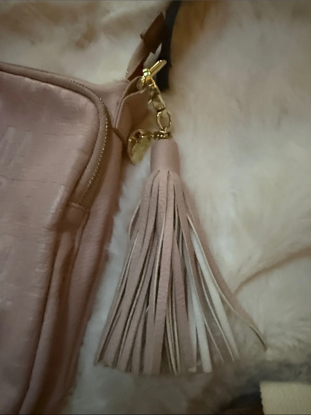 Steve Madden Blush Pink Leather Crossbody with Black Strap